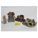 4 ASSORTED PIECES SOAP STONE