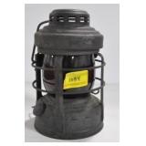 UNMARKED RAILROAD LANTERN WITH RED GLOBE