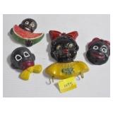 4 BLACK AMERICANA CHALK COLLECTIBLES
