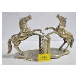 PAIR BRASS HORSE BOOKENDS