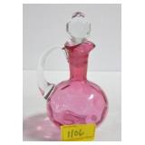 INVERTED THUMBPRINT CRANBERRY CRUET