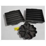 3 PIECES UNMARKED CAST IRON