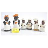 3 PAIR BLACK AMERICANA SALT & PEPPER