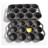 2 UNMARKED CAST IRON PANS