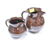 2 POTTERY PITCHERS