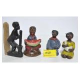 4 BLACK AMERICANAN FIGURINES