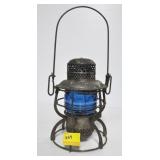 LOUISVILLE & NASHVILLE RAILROAD LANTERN WITH BLUE