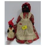 2 BLACK AMERICANA CLOTH DOLLS