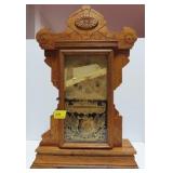 SETH THOMAS SHELF CLOCK - CRACKED GLASS - NO KEY