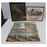 LOCOMOTIVE FRAMED PICTURES AND COASTERS