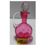 INVERTED THUMBPRINT CRANBERRY CRUET