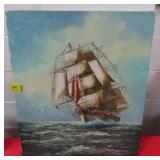 SEASCAPE SIGNED OIL ON CANVAS