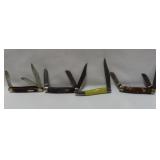 4 POCKET KNIVES, HAMMER BRAND SCHRADE