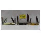 3 KISSING CRANES POCKET KNIVES