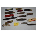 16 ASSORTED POCKET KNIVES SEVERAL IN POOR