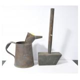 WOOD MALLET AND OIL CAN