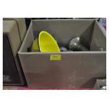 BOX SILVERPLATE AND YELLOW ENAMEL BOWL