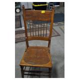 2 SIDE CHAIRS, PRESSBACK AND ARROWBACK