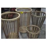 3 HAND CRAFTED TRASHCANS