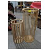 2 HAND CRAFTED TRASH CANS