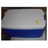 2 PLASTIC COOLERS AND PLASTIC FILE BOX