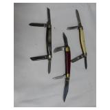 3 KISSING CRANES POCKET KNIVES