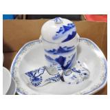 ASSORTED BOWLS, WINDMILL, SHOE ASHTRAY,