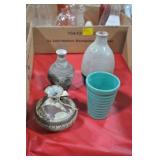 BEANPOT, STONEWARE CROCK, POTTERY VASES