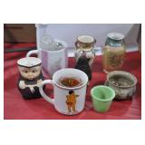 VASES, SALT & PEPPERS, CUPS, MUGS