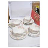 CREAM SOUPS & SAUCERS, CUPS, SAUCERS