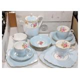17 PC. GRAFTON SANDWICH SET & BROWN TEAPOT