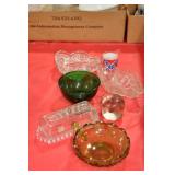 PAPERWEIGHT, CANDLEWICK BUTTER DISH, CORDIALS,