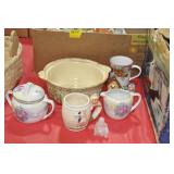 CREAMERS, VASE, JUICER, SUGAR BOWLS, ASHTRAYS