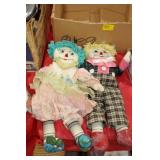RAGGEDY ANNE TYPE CLOTH DOLLS