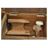 WOODBOX WILL RAILROAD BEAM IRON ENDS AND ANVIL