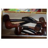 CIGAR BOX WITH ASSORTED PIPES