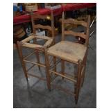 PAIR STOOLS 1 NEEDS SEAT
