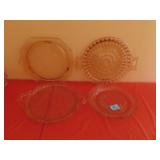 4 PINK DEPRESSION GLASSWARE ITEMS