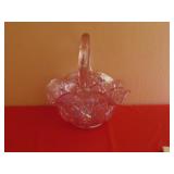 SMITH GLASS OPALESCENT GLASS BASKET