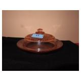PINK DEPRESSION ROUND BUTTER DISH