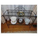 WROUGHT PLANT STAND WITH POTS AND LIVE TREE