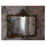 GOLD GILDED MIRROR - 34" X 37" - VINTAGE