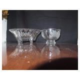 2 CRYSTAL BOWLS - ONE IS ETCHED