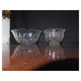 DRESSER TOP MIRROR WITH 2 CRYSTAL BOWLS