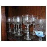 19 PC. ELEGANT ETCHED CRYSTAL STEMWARE
