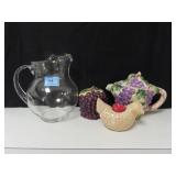 PITCHER, TEA POT, SCRUBBY HOLDER AND CANDLE