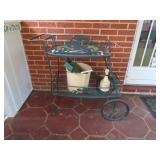 WROUGHT IRON PATIO SERVING CART