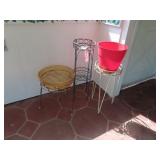 WROUGHT IRON PLANT STANDS. BIRD HOUSES, FEEDERS,
