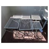 METAL AND WICKER CHAIR WITH 6 WROUGHT IRON PATIO