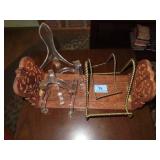 SLIDING CARVED BOOK HOLDER AND PLATE HOLDERS